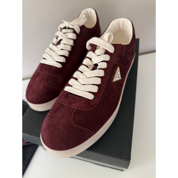 Prada Milano Men Suede Sneakers Bordeaux Shoes Size 11 NEW main image 8